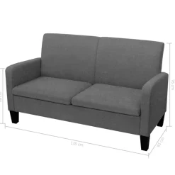 vidaXL Conjunto de sofás de 2 piezas tela Gris oscuro Online