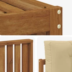 vidaXL Conjunto de sofás de exterior con cojín 6 pcs Natural y beige Clearance