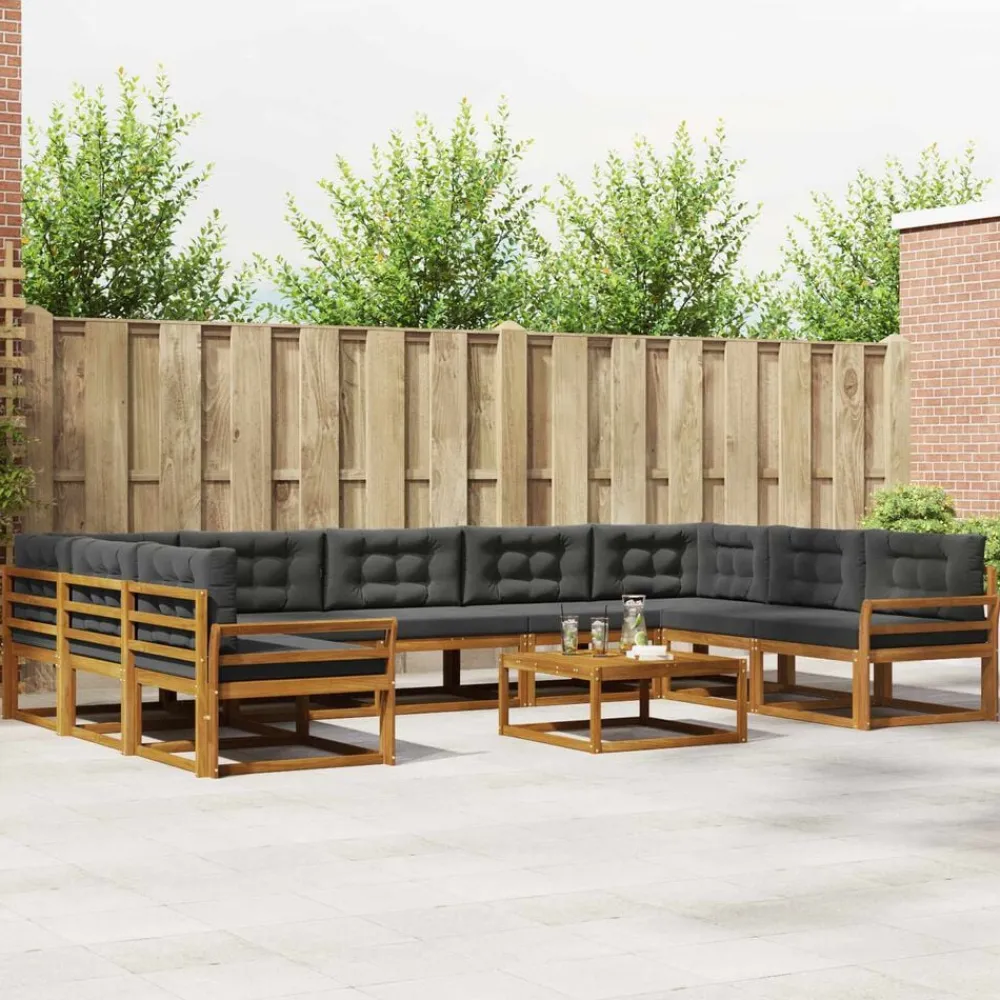vidaXL Conjuntos De Muebles-Conjunto de sofás de exterior 10 pcs