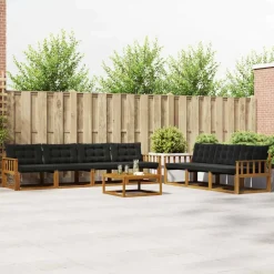 vidaXL Conjuntos De Muebles-Conjunto de sofás de exterior con cojín 8 pcs