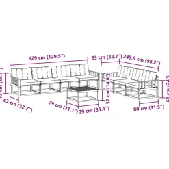 vidaXL Conjuntos De Muebles-Conjunto de sofás de exterior con cojín 8 pcs