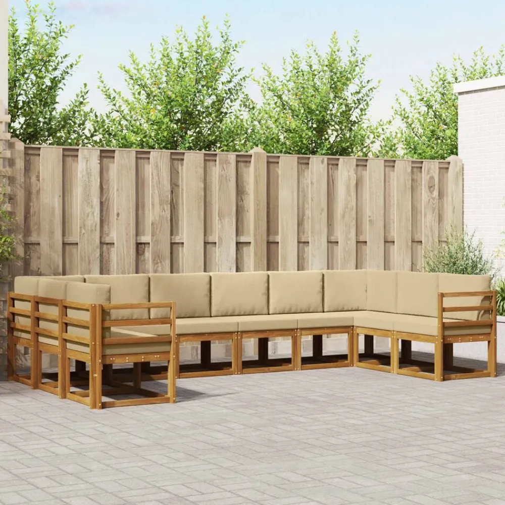 vidaXL Conjuntos De Muebles-Conjunto de sofás de exterior con cojín 10 pcs