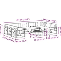 vidaXL Conjuntos De Muebles-Conjunto de sofás de exterior 10 pcs Gris Natural y Claro
