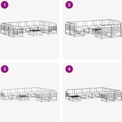 vidaXL Conjuntos De Muebles-Conjunto de sofás de exterior 10 pcs Gris Natural y Claro