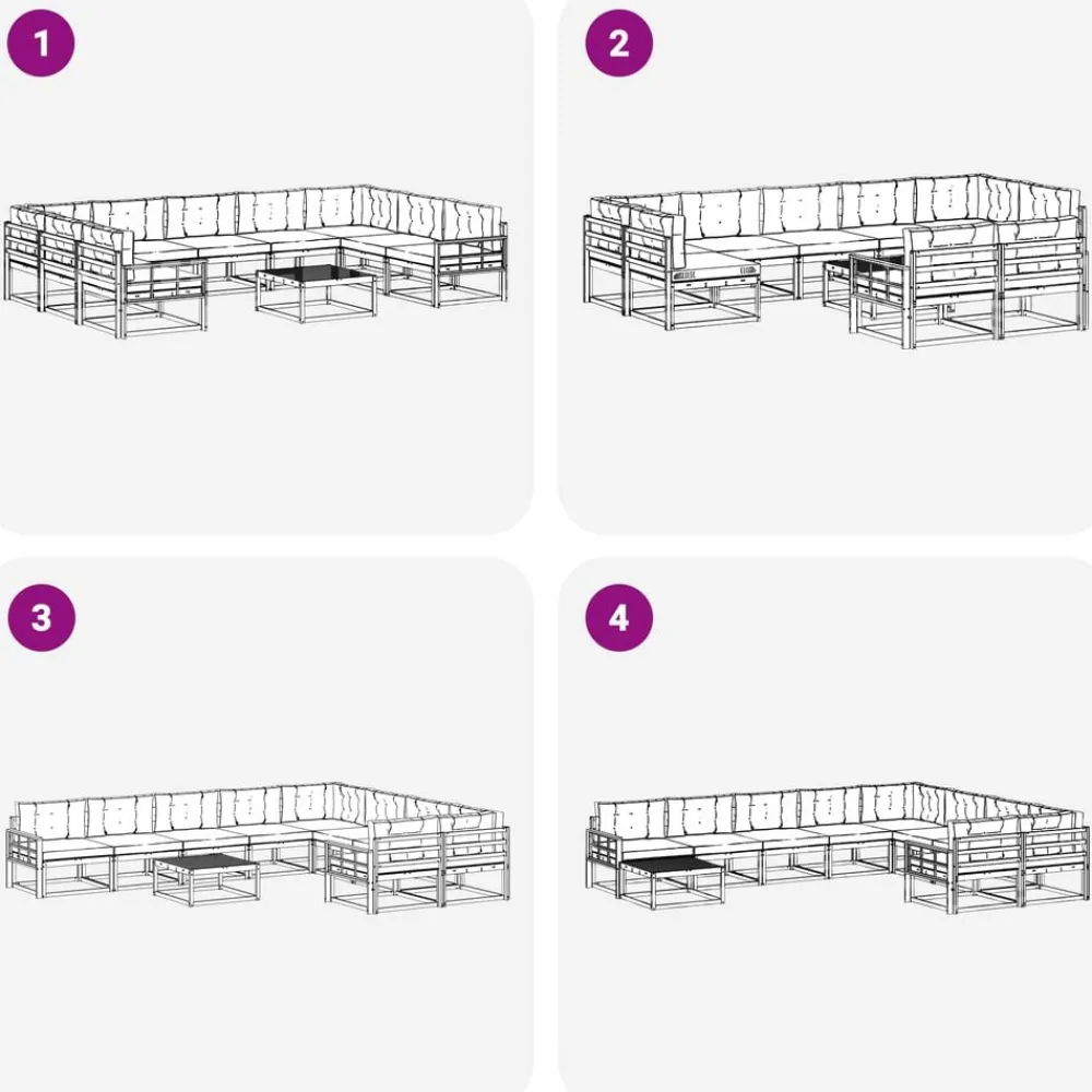 vidaXL Conjuntos De Muebles-Conjunto de sofás de exterior 10 pcs Gris Natural y Claro