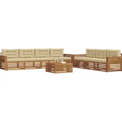 vidaXL Conjuntos De Muebles-Conjunto de sofás de exterior con cojín 8 pcs