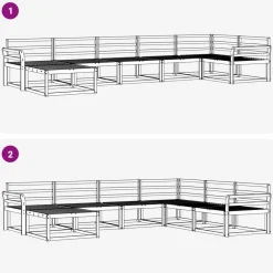 vidaXL Conjuntos De Muebles-Conjunto de sofás de exterior 7 pcs