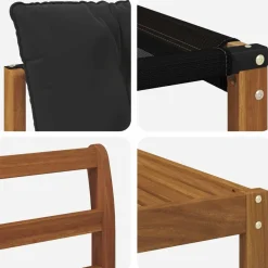 vidaXL Conjunto de sofás de exterior con cojín 5 pcs Natural y negro