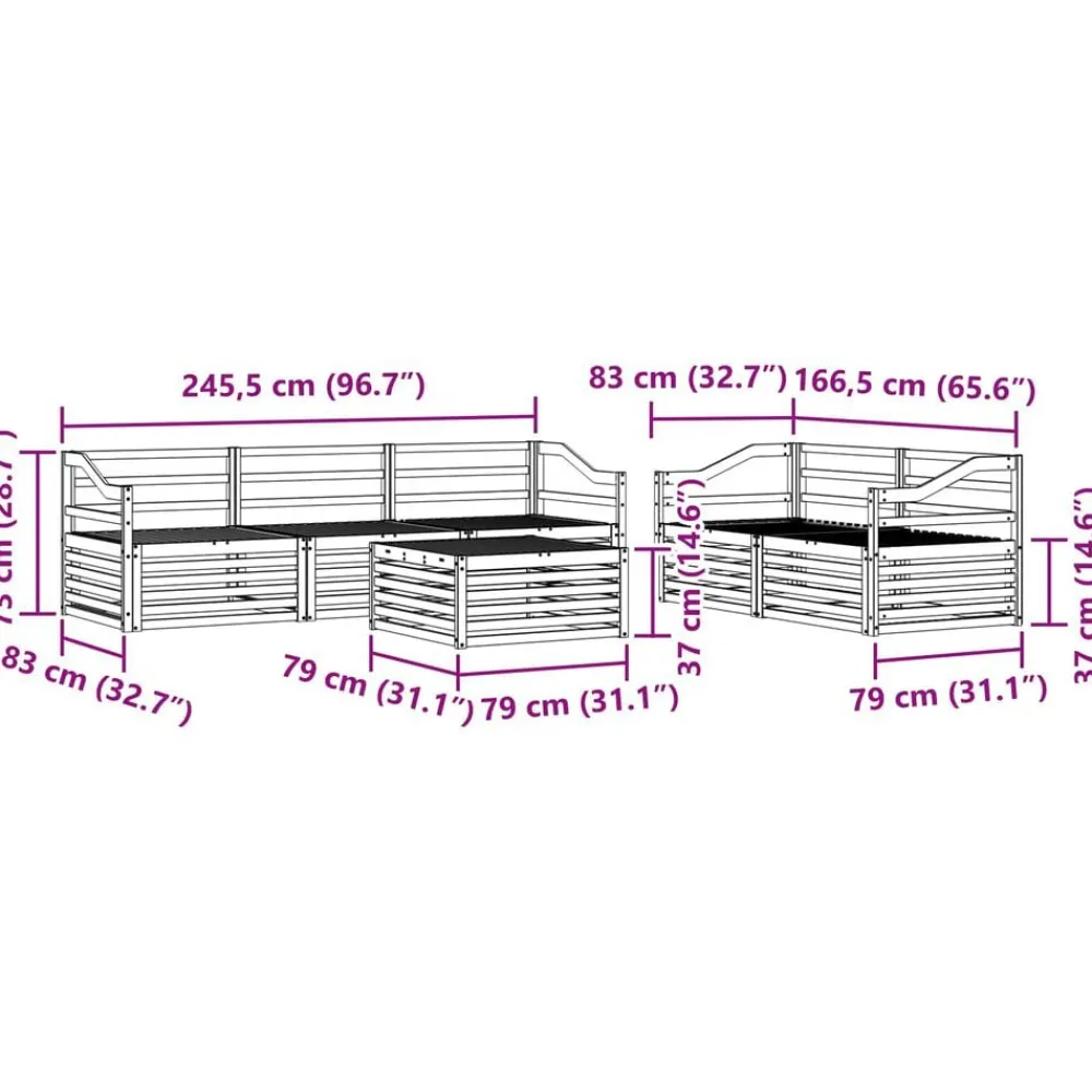 vidaXL Conjuntos De Muebles-Conjunto de sofás de exterior 6 pcs