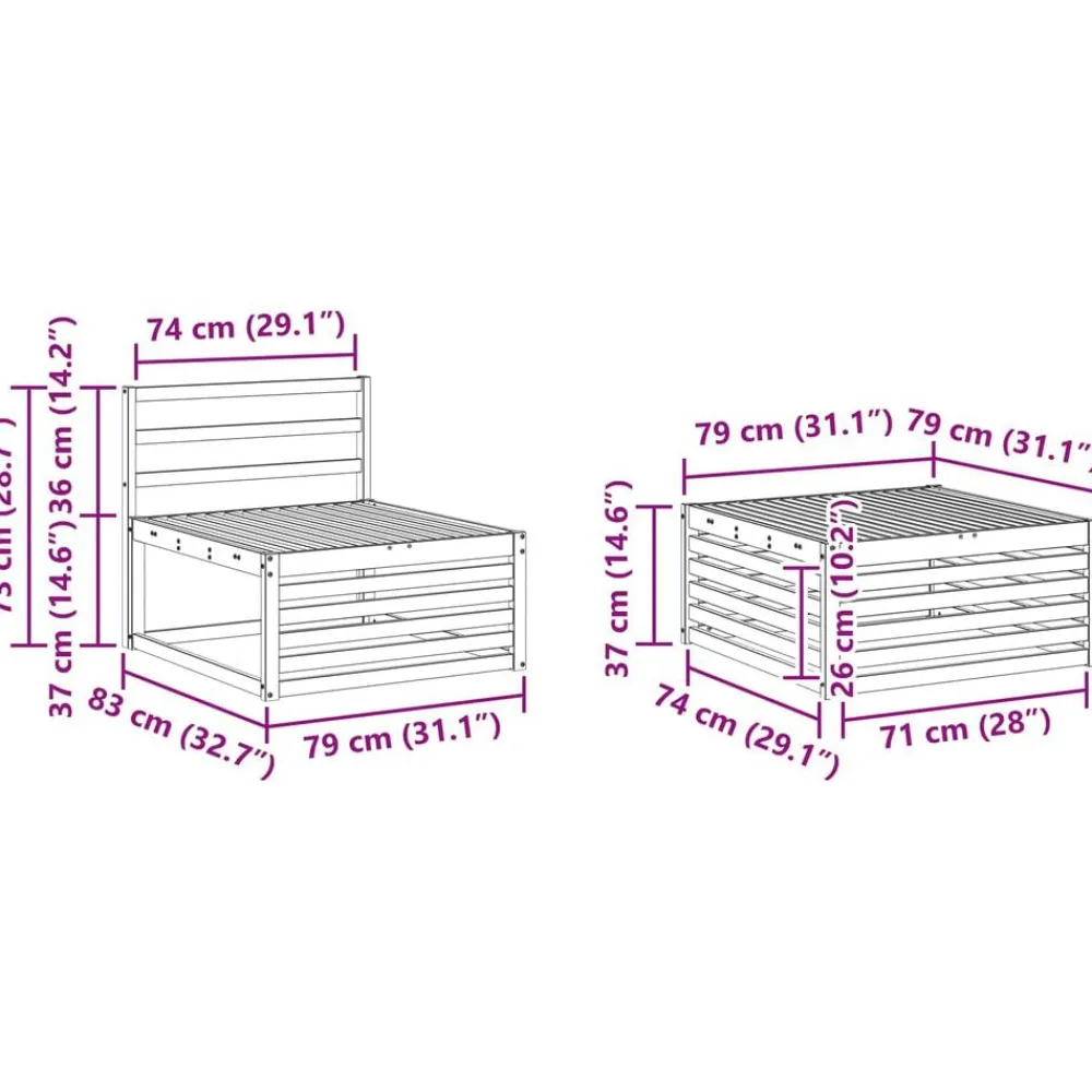 vidaXL Conjuntos De Muebles-Conjunto de sofás de exterior 6 pcs