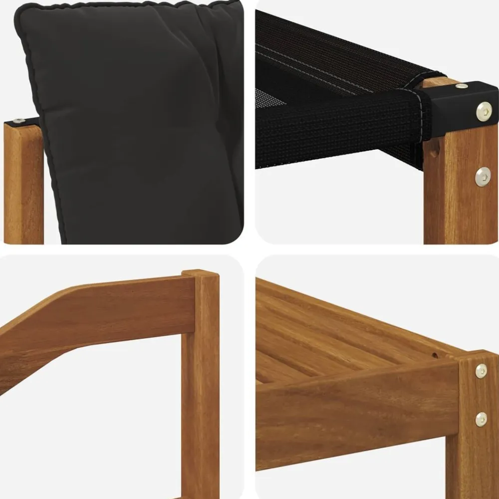 vidaXL Conjunto de sofás de exterior con cojín 6 pcs Natural y negro Clearance