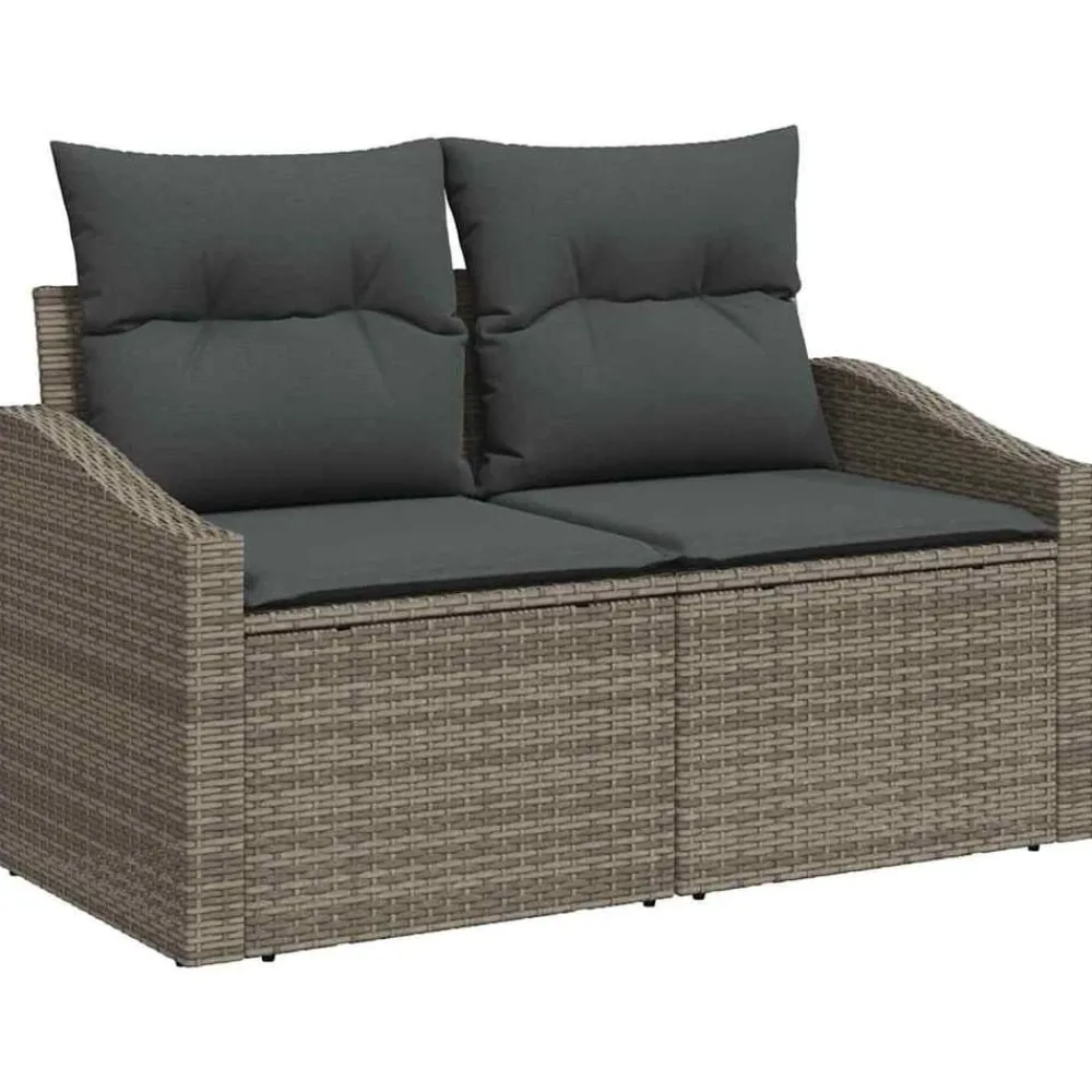 vidaXL Muebles De Jardín-Conjunto de sofás de jardín 9 pcs ratán sintético