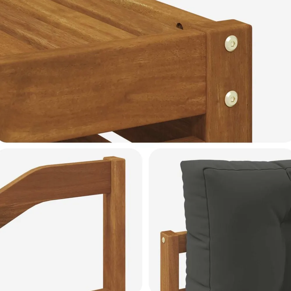 vidaXL Conjunto de sofás de exterior 7 pcs Natural y antracita