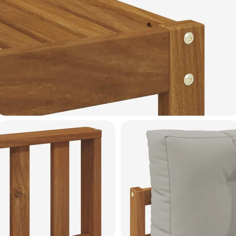 vidaXL Conjuntos De Muebles-Conjunto de sofás de exterior 7 pcs Gris Natural y Claro