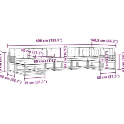vidaXL Conjuntos De Muebles-Conjunto de sofás de exterior 7 pcs Gris Natural y Claro