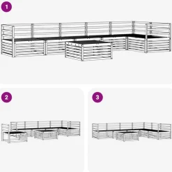 vidaXL Conjunto de sofás de exterior 7 pcs Natural Outlet