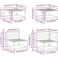 vidaXL Conjunto de sofás de exterior 8 pcs Natural Discount