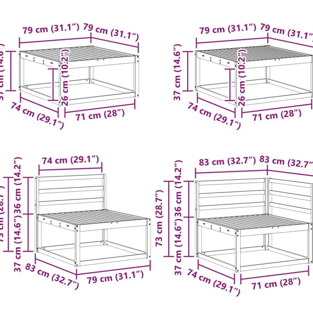 vidaXL Conjunto de sofás de exterior 8 pcs Natural Discount