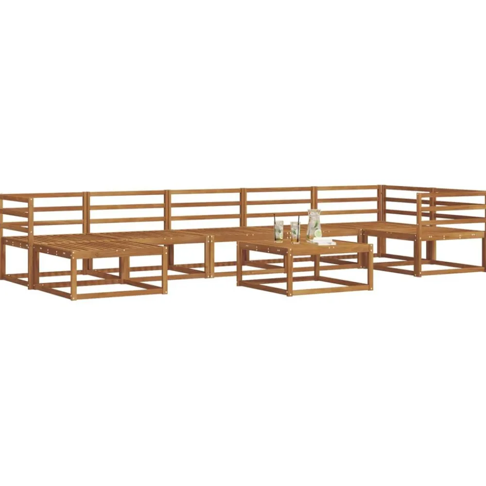 vidaXL Conjunto de sofás de exterior 8 pcs Natural Discount
