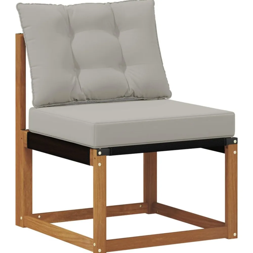 vidaXL Conjuntos De Muebles-Conjunto de sofás de exterior 3 pcs Gris Natural y Claro