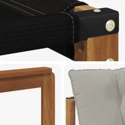 vidaXL Conjuntos De Muebles-Conjunto de sofás de exterior 3 pcs Gris Natural y Claro