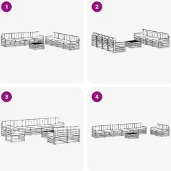 vidaXL Conjunto de sofás de exterior 9 pcs Natural y antracita Best