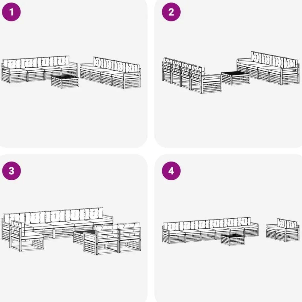 vidaXL Conjunto de sofás de exterior 9 pcs Natural y antracita Best