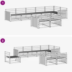vidaXL Conjunto de sofás de exterior 8 pcs Natural Online
