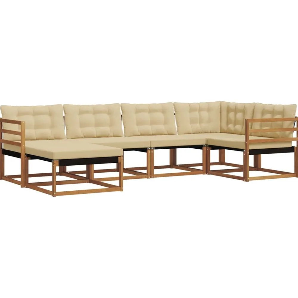 vidaXL Conjuntos De Muebles-Conjunto de sofás de exterior con cojín 6 pcs