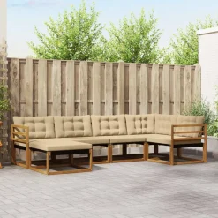 vidaXL Conjuntos De Muebles-Conjunto de sofás de exterior con cojín 6 pcs