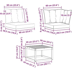 vidaXL Conjunto de sofás de exterior con cojín 8 pcs Natural y crema Outlet