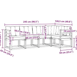 vidaXL Conjuntos De Muebles-Conjunto de sofás de exterior con cojín 5 pcs