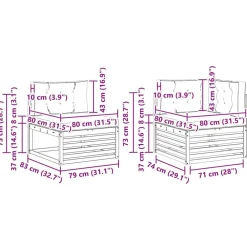 vidaXL Conjunto de sofás de exterior 4 pcs Natural y antracita Clearance