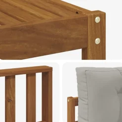 vidaXL Conjuntos De Muebles-Conjunto de sofás de exterior 6 pcs Gris Natural y Claro