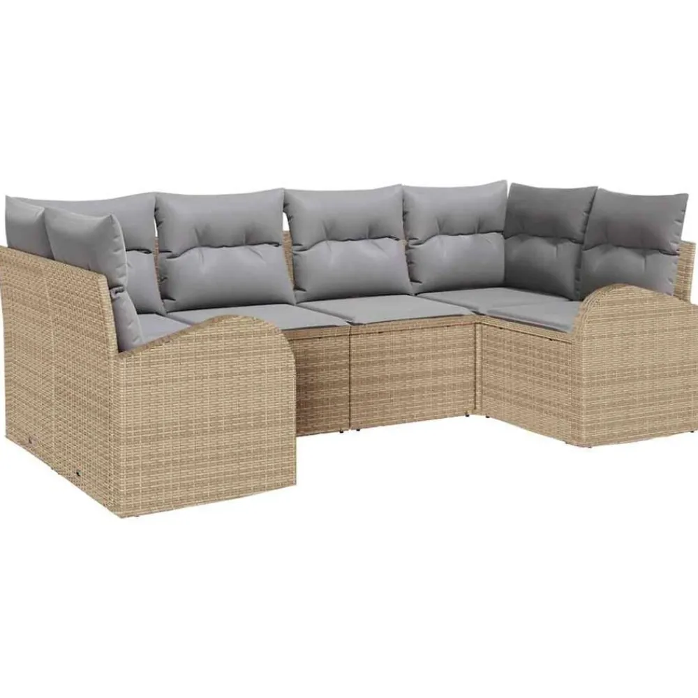 vidaXL Muebles De Jardín-Conjunto de sofás de jardín con cojín 6 pcs
