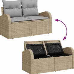 vidaXL Muebles De Jardín-Conjunto de sofás de jardín con cojín 6 pcs