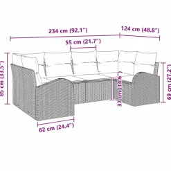 vidaXL Muebles De Jardín-Conjunto de sofás de jardín con cojín 6 pcs