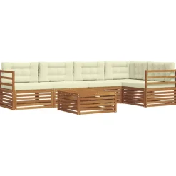 vidaXL Conjuntos De Muebles-Conjunto de sofás de exterior con cojín 6 pcs