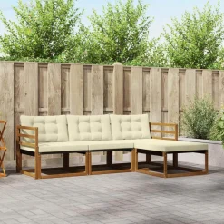 vidaXL Conjuntos De Muebles-Conjunto de sofás de exterior con cojín 4 pcs