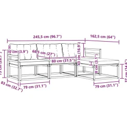 vidaXL Conjuntos De Muebles-Conjunto de sofás de exterior con cojín 4 pcs