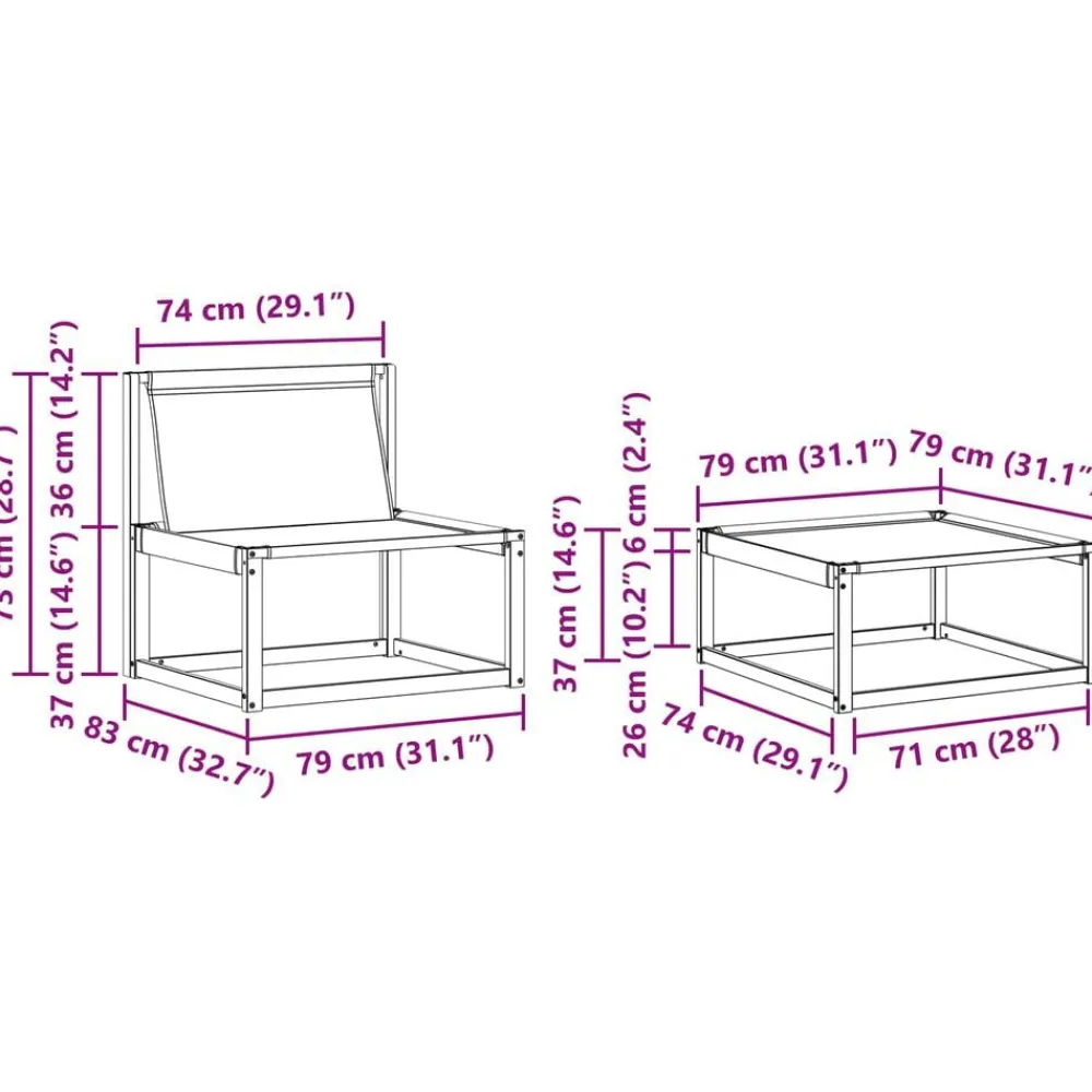 vidaXL Conjuntos De Muebles-Conjunto de sofás de exterior con cojín 4 pcs