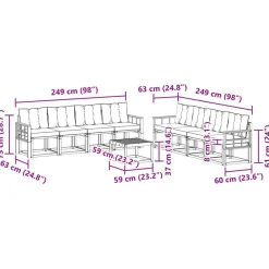 vidaXL Conjuntos De Muebles-Conjunto de sofás de exterior 9 pcs Gris Natural y Claro
