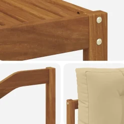 vidaXL Conjunto de sofás de exterior con cojín 8 pcs Natural y beige Online