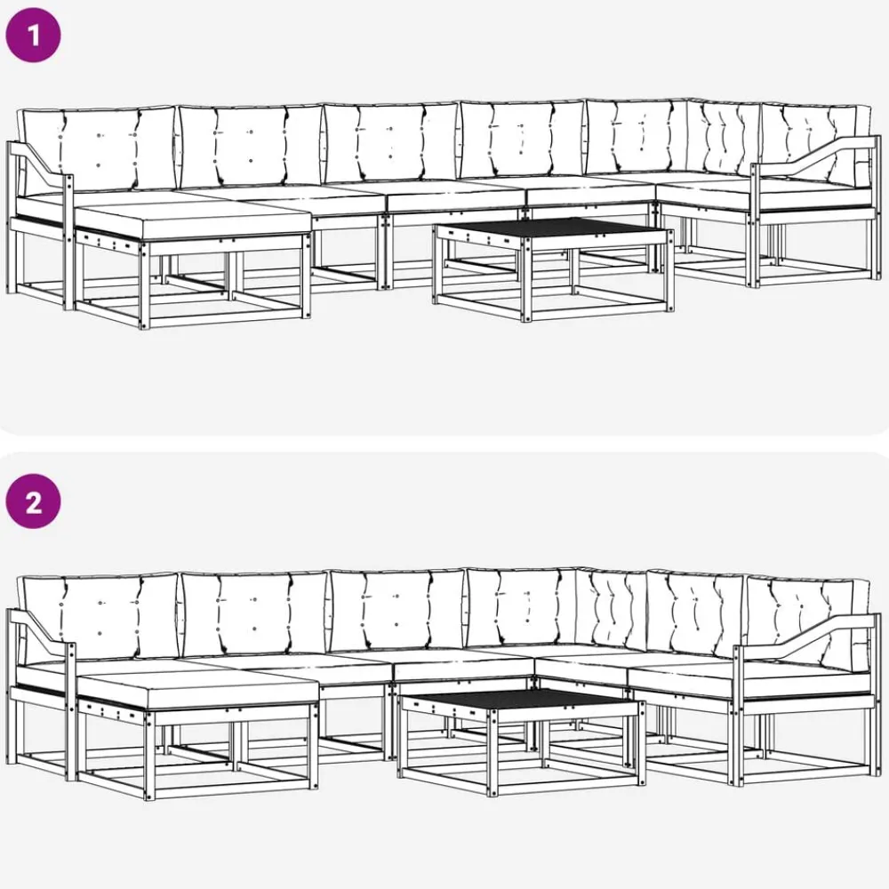 vidaXL Conjunto de sofás de exterior con cojín 8 pcs Natural y beige Online