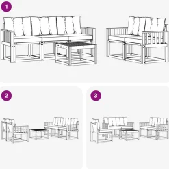 vidaXL Conjuntos De Muebles-Conjunto de sofás de exterior con cojín 6 pcs