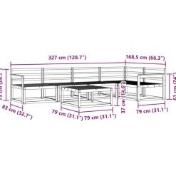 vidaXL Conjuntos De Muebles-Conjunto de sofás de exterior 6 pcs