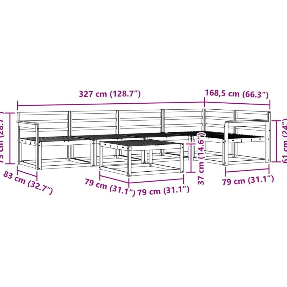 vidaXL Conjuntos De Muebles-Conjunto de sofás de exterior 6 pcs