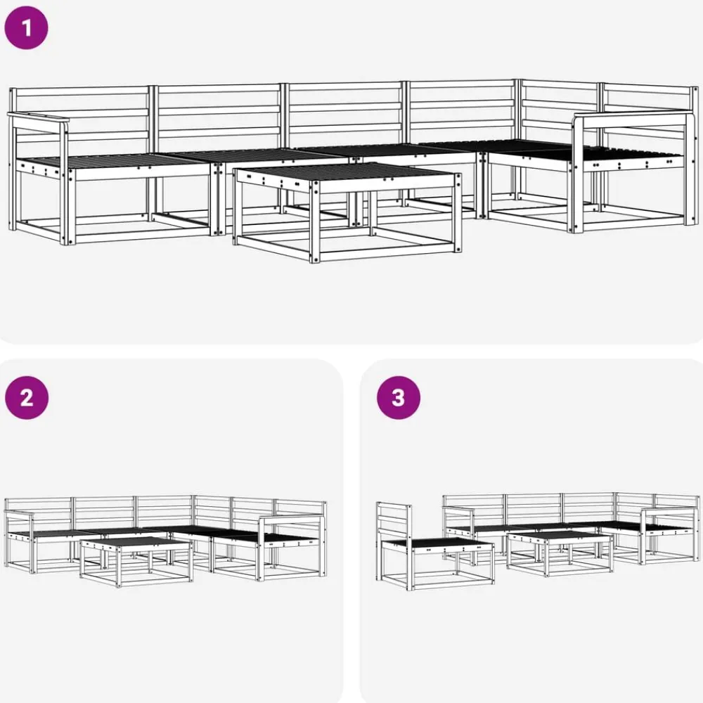 vidaXL Conjuntos De Muebles-Conjunto de sofás de exterior 6 pcs