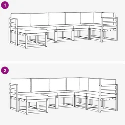 vidaXL Conjuntos De Muebles-Conjunto de sofás de exterior 7 pcs