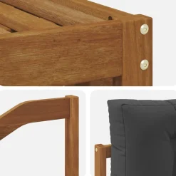 vidaXL Conjunto de sofás de exterior 4 pcs Natural y antracita Discount